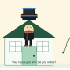 Illustrated house with top hat representing home equity appreciation in Atlantic Canada