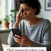 Your Number — hero image Woman looking worried while checking her credit score on her phone